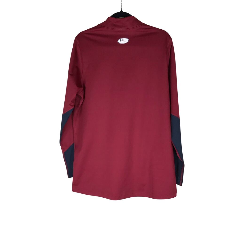 Under Armour ColdGear Fitted Shirt Men’s XL Red Black Long Sleeve Turtleneck - Picture 3 of 9